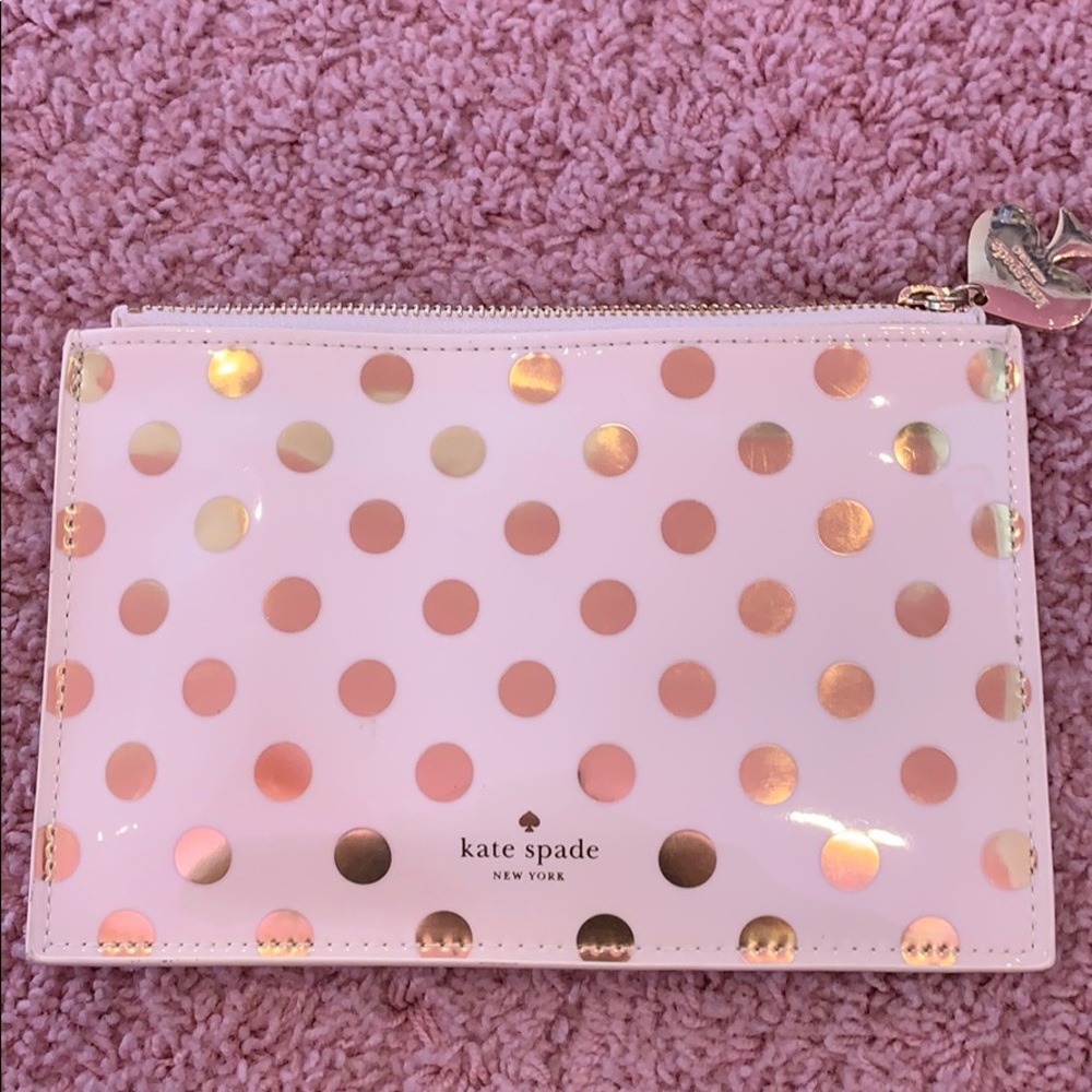 Kate Spade cream and gold dotted bag